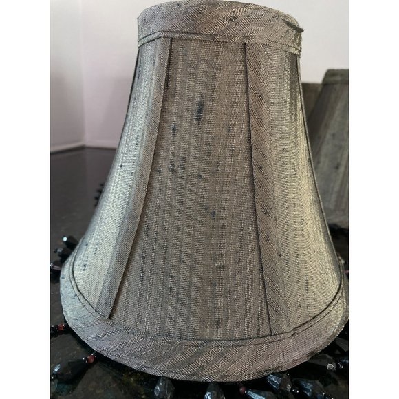 Greenish/Blackish/Grayish 6" Chandelier Shades, Black Beaded Fringe (Qty. 5) - Picture 5 of 6